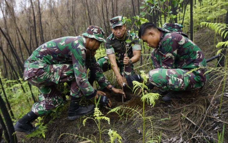 Penanaman Pohon di Pimpin Pangdivif 2 Kostrad Mayjen TNI Haryanto di Magetan sebanyak 1500 pohon, Ngawi 4400 Pohon