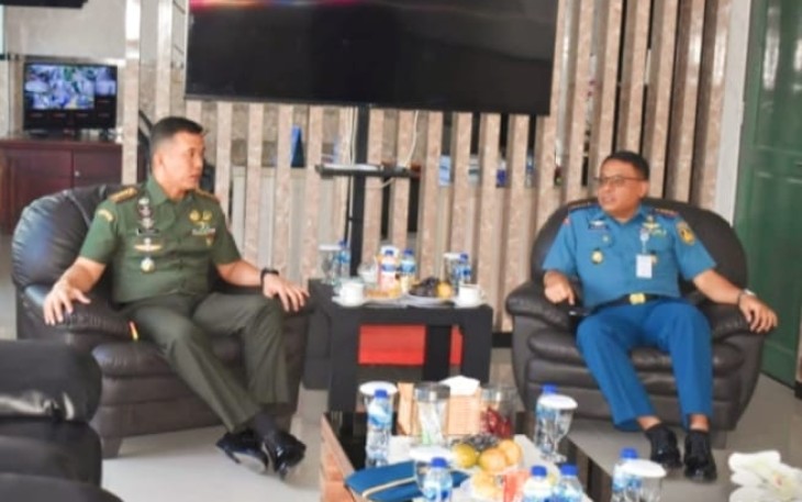 Dandim 0315/Tanjungpinang Sambut Kunjungan Silaturrahmi Danlanudal Tanjungpinang 