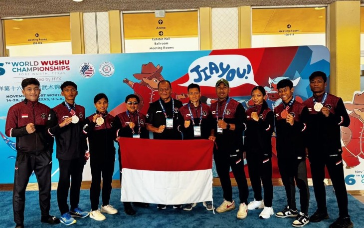 TNI AL Antarkan Atlet Indonesia Juara Pada World Wushu Championship Texas