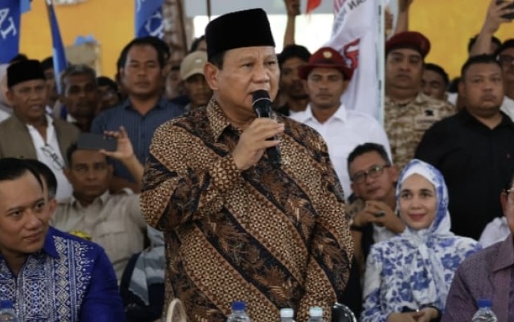 Calon presiden nomor urut 2 Prabowo Subianto di Banda Aceh, Selasa (26/12/23).