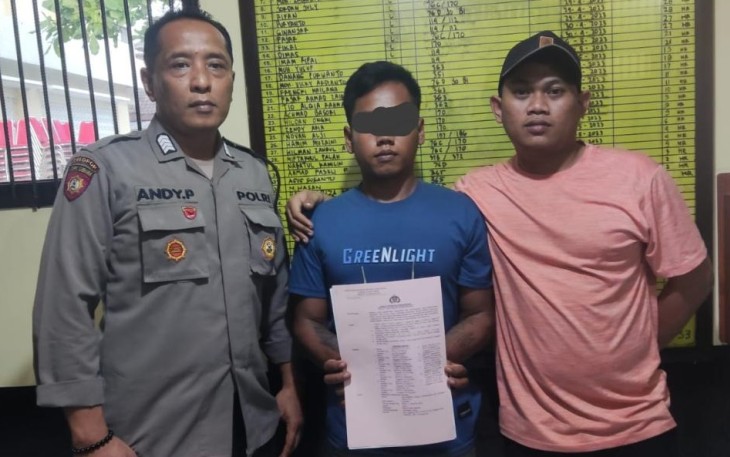Salah satu pelaku penganiayaan yang ditangkap oleh anggota Satreskrim Polres Tulungagung