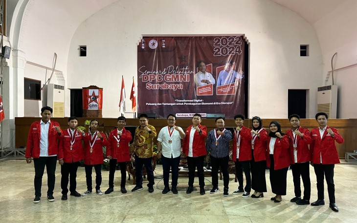 Pengurus Cabang GMNI Surabaya Periode 2022-2024 Dilantik di Balai Pemuda Surabaya 