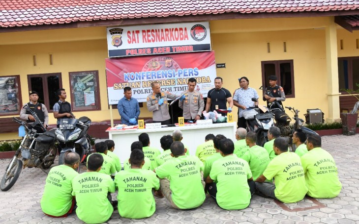 Polres Aceh Timur Amankan 19 Pelaku Tindak Pidana Narkotika