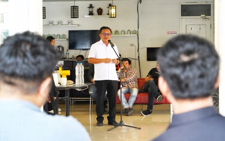 Walikota Bitung saat memberikan sambutannya