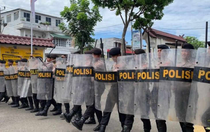 Bentuk Kesiapan Hadapi Unras, Polres Tapsel Latihan Dalmas