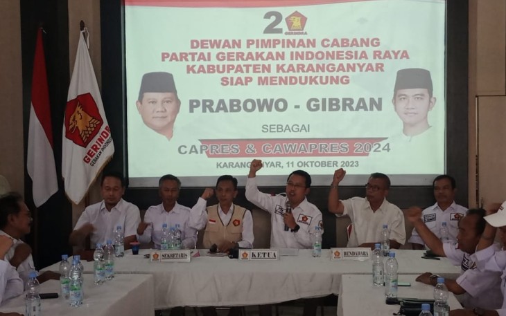 Rapat Pimpinan Cabang di kantor DPC Gerindra Kabupaten Karanganyar