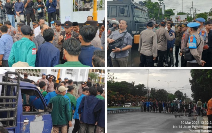 Polresta Bengkulu Laksanakan Pengamanan Aksi Unjuk Rasa di DPRD Provinsi Bengkulu