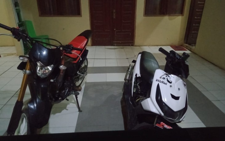 Sepeda Motor balap liar saat diamankan