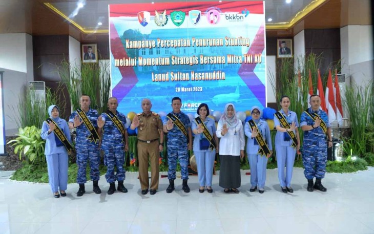 Lanud Sultan Hasanuddin Gelar Pengukuhan Bapak dan Ibu Peduli Stunting