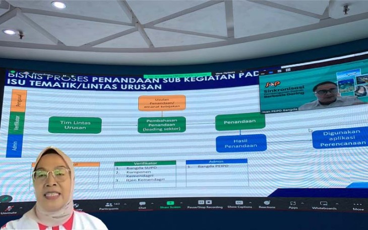 Pembahasan Penambahan Metadata pada Pemutakhiran Nomenklatur Pembangunan Daerah Tahun 2023 untuk Penyusunan Rencana Kerja Pemerintah Daerah (RKPD) Tahun 2025 di Ruang Data Center Ditjen Bina Pembangunan Daerah melalui zoom meeting beberapa waktu yang lalu.