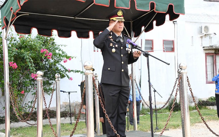 Kapolres Aceh Timur saat Upacara Hari Pahlawan Ke-78