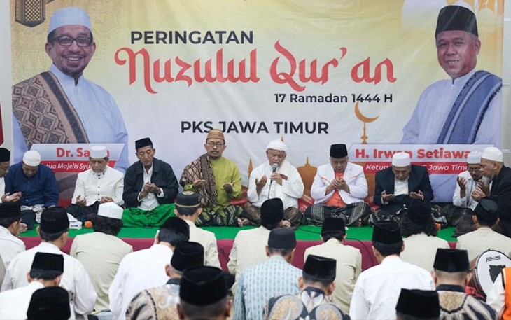 Sejumlah Kyai dan Ulama Hadiri Nuzulul Qur'an yang Digelar PKS Jatim, Sabtu, 8 April 2023.