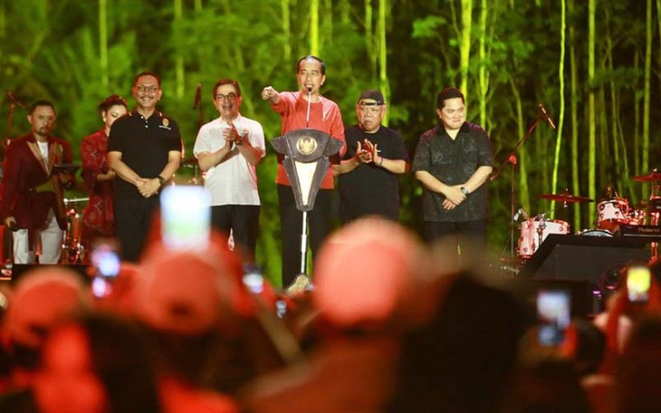 Malam Apresiasi Nusantara yang diselenggarakan di City Hall IKN (Kawasan Titik Nol Nusantara), Jumat (22/09/2023).