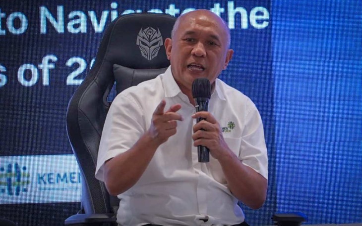 Menteri Teten Masduki saat memberikan paparan dalam acara Digital Acceleration Summit di Bukalapak Headquarter, Cilandak Jakarta, Kamis (12/1)
