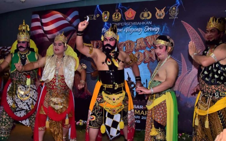 Pagelaran wayang orang lakon Pandawa Boyong di Taman Ismail Marzuki Jakarta, Minggu (15/1)