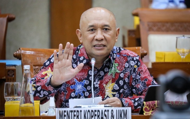 Menteri Teten Masduki saat memberikan keterangan pers di Jakarta 