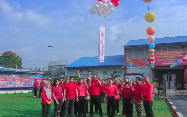Pembukaan Pekan Olahraga HBP ke 59 di Lapas Kelas IIA Binjai Sumatera Utara, Rabu (8/3)