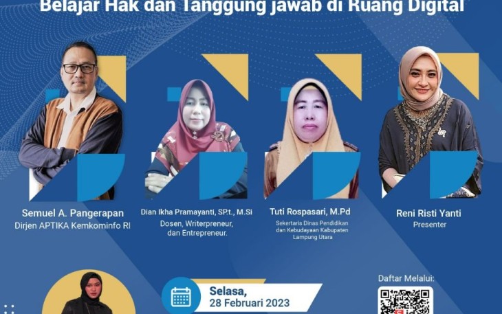 Webinar Literasi Digital di SMPN 1 Kotabumi Lampung