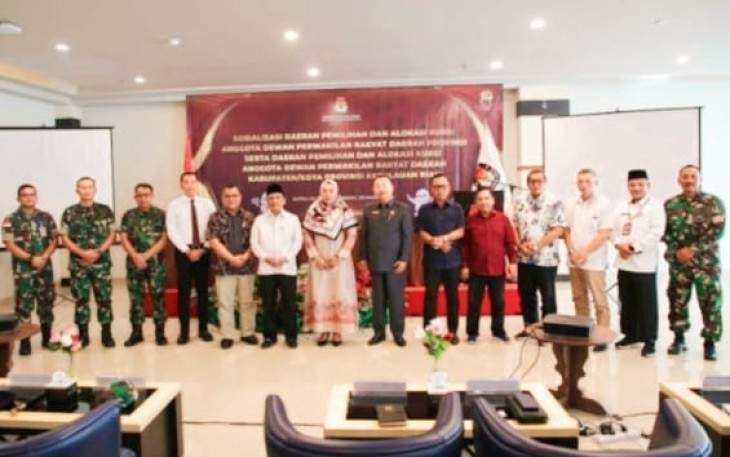 Sosialisasi dan Evaluasi Tahapan Penyusunan Daerah Pemilihan dan telah ditetapkannya Peraturan KPU Nomor 6 Tahun 2023 tentang Daerah Pemilihan dan Alokasi Kursi Anggota Dewan Perwakilan Rakyat, Dewan Perwakilan Rakyat Daerah Provinsi dan Dewan Perwakilan Rakyat Daerah Kabupaten/Kota Dalam Pemilihan Umum Tahun 2024.