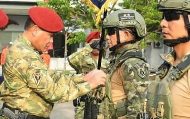 Kasal Laksamana TNI Muhammad Ali saat HUT Kopaska ke 61 di Pondok Dayung, Jakarta 