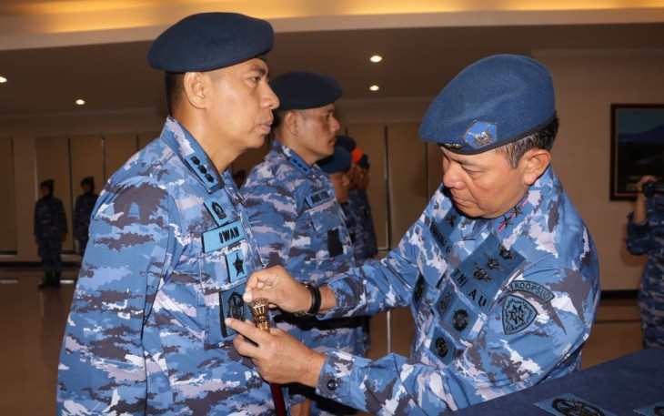 Pangkoopsud I Marsda TNI Bambang Gunarto saat melantik pejabat jajaran Koopsud I