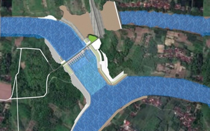 Denah bendungan Karangnongko 