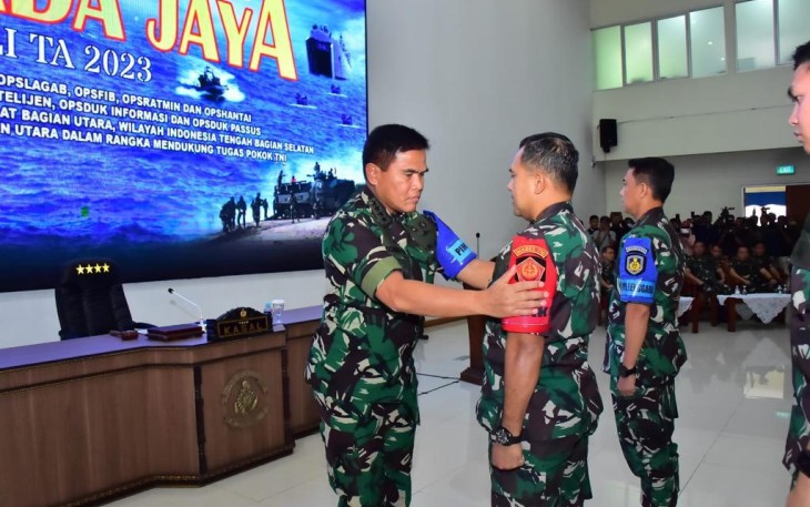 Kasal Laksamana TNI Muhammad Ali saat membuka manlap Armada Jaya Ke-41 