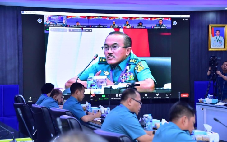 Aslog Kasal Laksamana Muda TNI Agus Santoso saat membuka rakernis Faslan