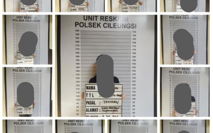 Pelaku aksi tawuran diamankan Polsek Cileungsi Bogor, Sabtu (8/7)