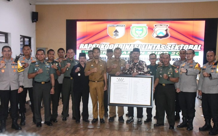 Rakor lintas sektoral operasi aman Suro 2023 di gedung GCIO Kota Madiun, Senin (10/7)