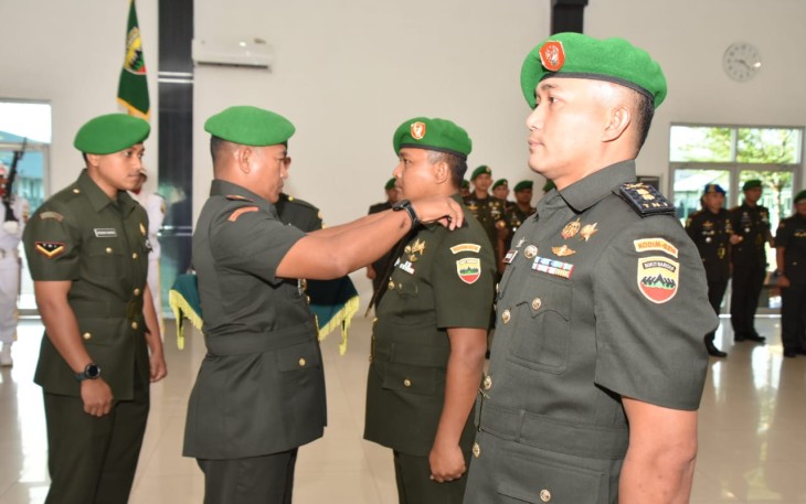 Danrem 023/KS Kolonel Inf Lukman Hakim saat Sertijab Dandim 0210/TU, Senin (17/7)