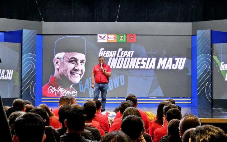 Sekjen PDIP Hasto Kristianto saat memberikan pelatihan juru kampanye pengusung Ganjar Pranowo di Jakarta, Senin (17/7)