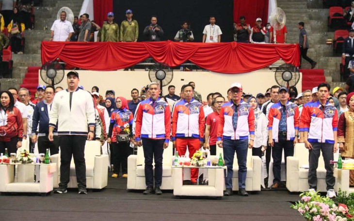 Menpora Ario Bimo Nandito Ariotedjo saat penutupan Pornas XVI Korpri di Semarang, Jum'at (21/7)