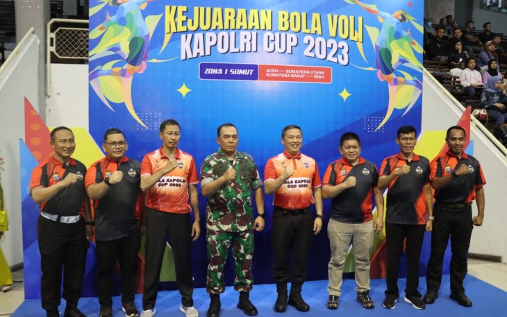 Kejuaraan Bola Voli Kapolri Cup 2023 di Universitas Negeri Medan, Jum'at (4/8)