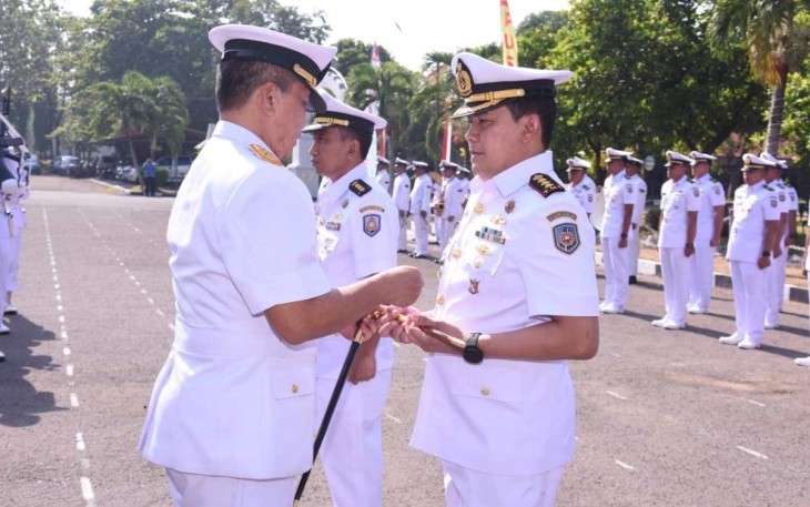 Kolonel Laut (T) Ivan Syafari saat dilantik menjadi Danpusdiktek Kodiklatal, Jum'at (18/8)