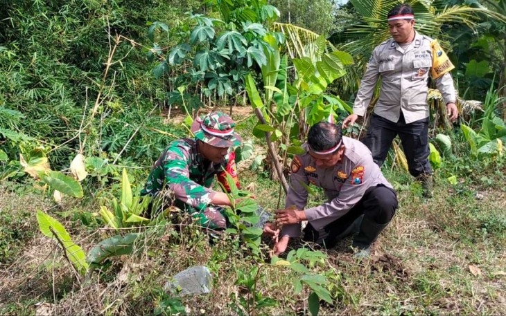 Lestarikan lingkungan dengan menanam pohon di wilayah desa binaan, Jum'at (18/8)