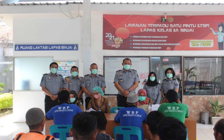 Pemeriksaan HIV AIDS di Lapas Binjai, Senin (28/8)