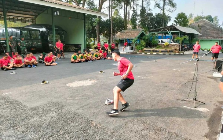 Latihan penunjang Kesejahteraan jasmani prajurit Putra Yudha, Kamis (31/8)