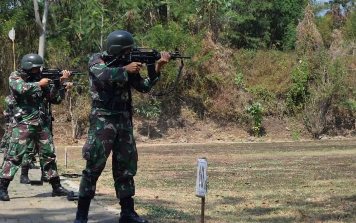 Latihan menembak prajurit Yonarhanud 2 Kostrad, Rabu (20/9)