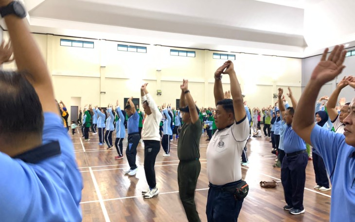 Olahraga bersama prajurit Wing Udara 3 Biak, Minggu (24/9)