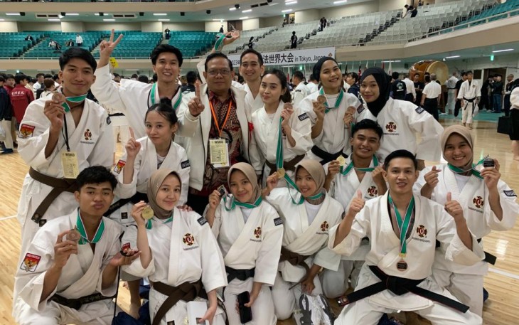 Atlet Kempo Indonesia di Kejuaraan Dunia Shorinji Kempo di Jepang, Minggu (8/10)