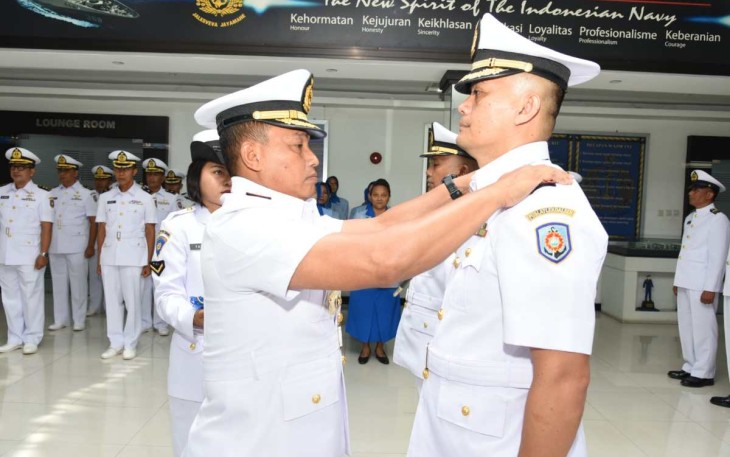 Danpuslatlekdalsen Kodiklatal Kolonel Laut (P) Baharudin Anwar saat sertijab