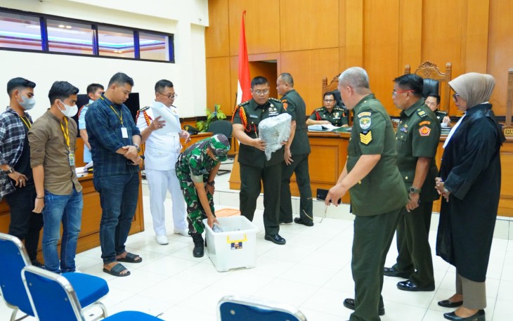 Sidang lanjutan kasus pembunuhan berencana digelar terbuka untuk umum di Pengadilan Militer II-08 Jakarta, Jakarta Timur, Kamis (2/11/2023). 