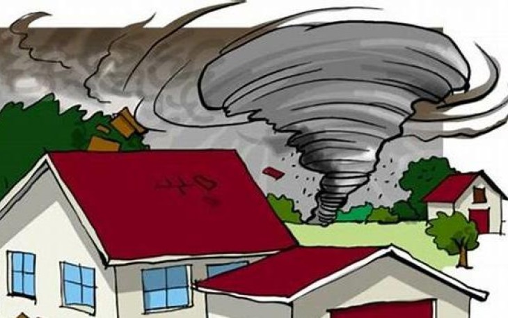 Ilustrasi Terjangan Angin Puting Beliung (Foto : Ist.)