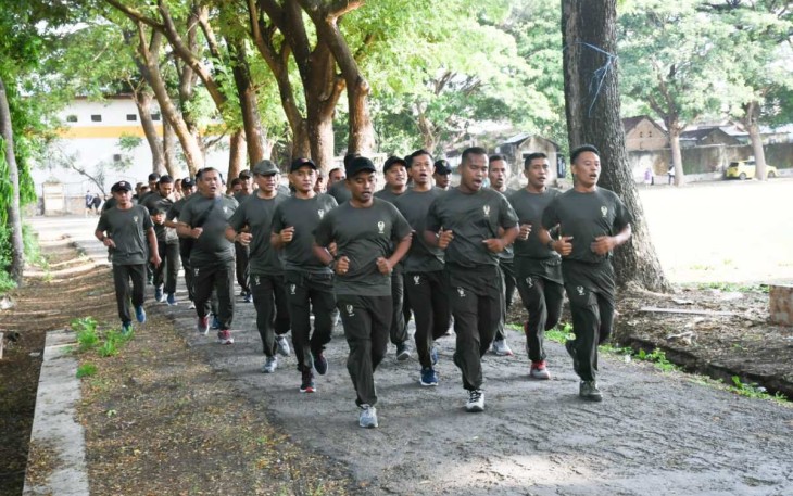 Lari bersama prajurit Kodim 0802/Ponorogo 