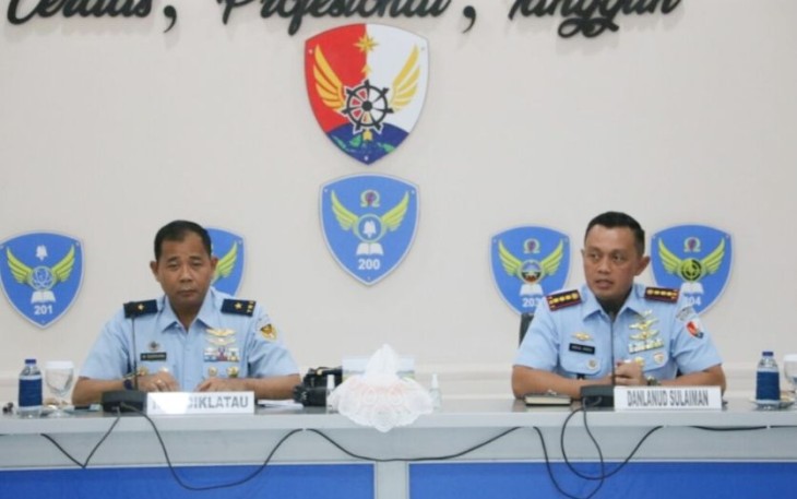 Danlanud Sulaiman Kolonel Pnb Abdul Haris saat membuka sosialisasi dan bimtek P3DN, di Bandung, Kamis (12/1)