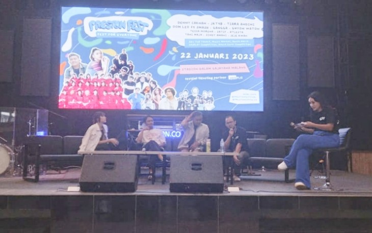 Panitia Event Preston Fest, saat menggelar kegiatan acara press release di Preston Coffe Co. Selasa (17/1)