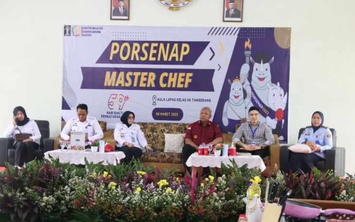 Kakanwil Kemenkumham Banten Tejo Harwanto hadiri Lomba Masterchef Inmates di Lapas Tangerang, Rabu (8/3)
