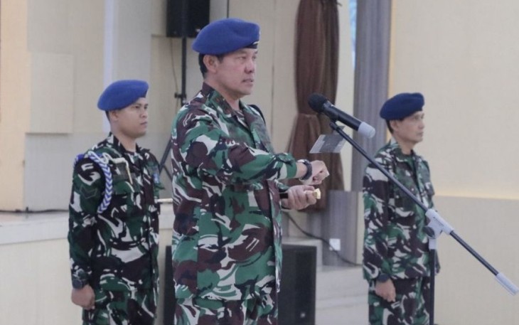 Pangkoopsud I Marsda TNI Bambang Gunarto saat membuka latihan Parasailing 2023, di Jakarta, Selasa (2/5)
