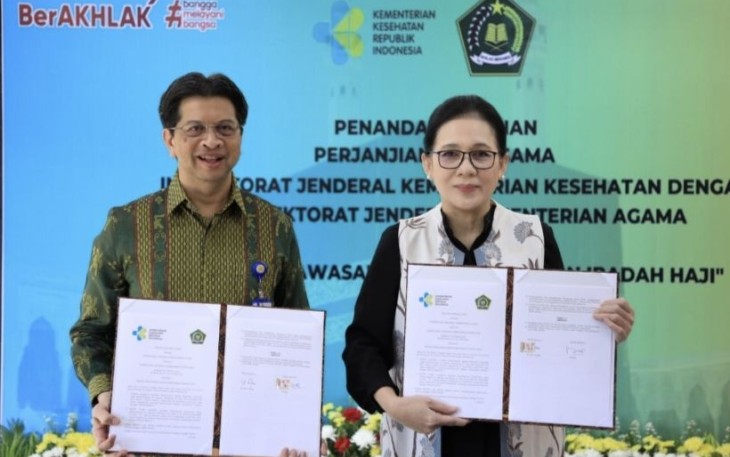 Itjen Kemenag menjalin sinergi dengan Itjen Kemenkes di Jakarta, Kamis (4/5/2023)